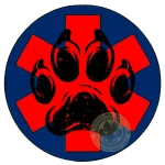 Service Paw Black over Star of Life