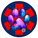 Purple & Blue Paw over Star of Life