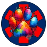 Red & Blue Paw Over Star of Life