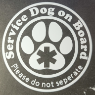 Service Dog on Board: Please do not separate