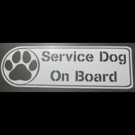 Service Dog on Board Paw Print