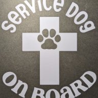 Cross Service Dog on Board