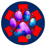 Watercolor Paw over Star of Life